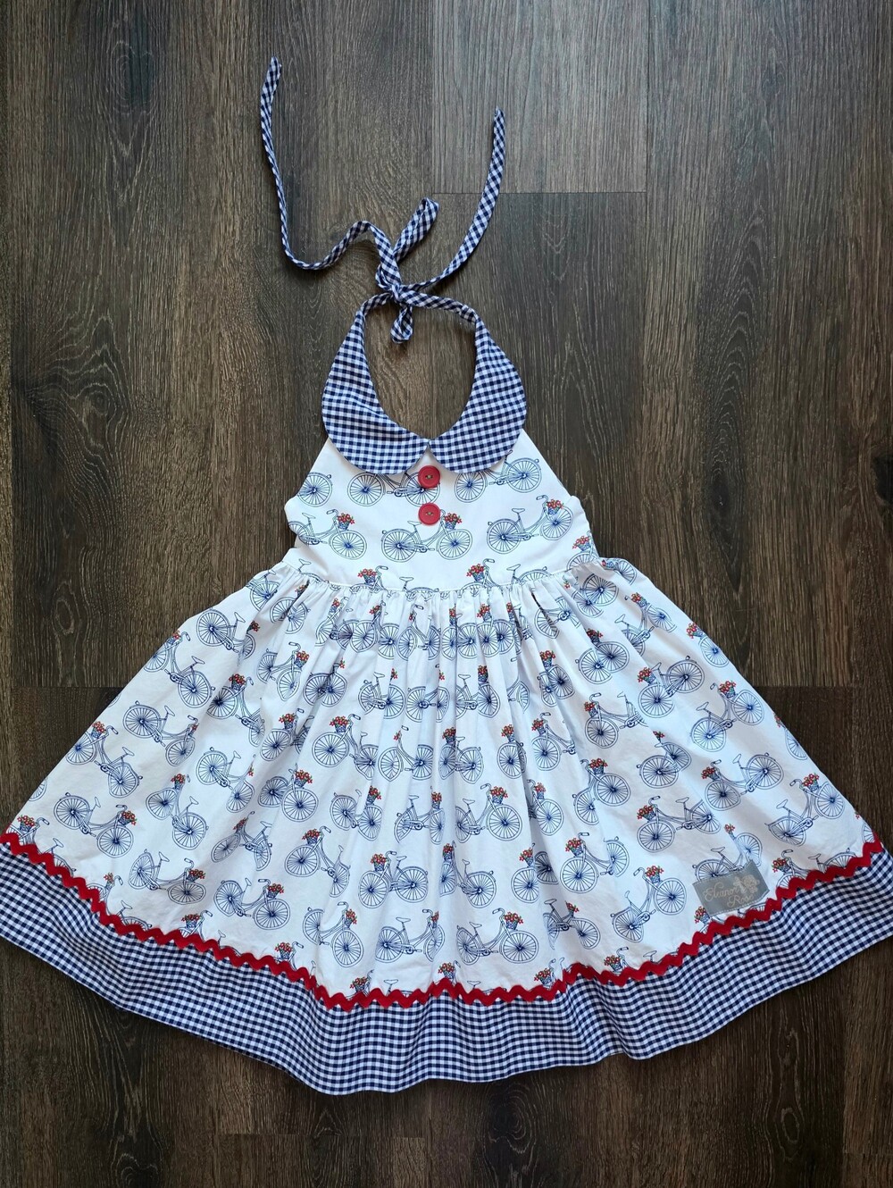 Eleanor Rose red, white & blue bicycle dress